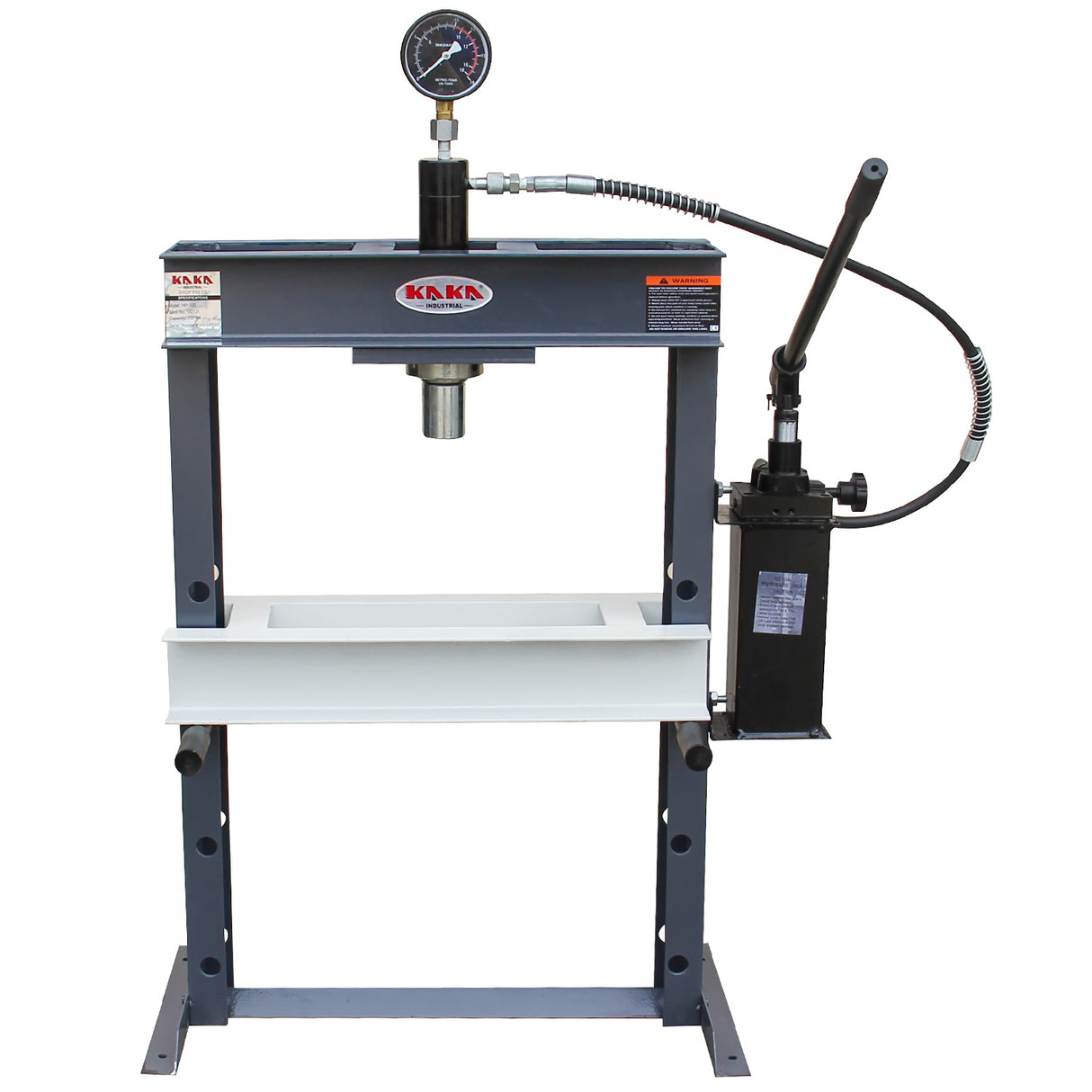 KAKA INDUSTRIAL HP-10S Hydraulic Shop Press, H-Frame Hydraulic Press with Manual Double Speed Pump,10 ton Press Capacity,7 in Stroke
