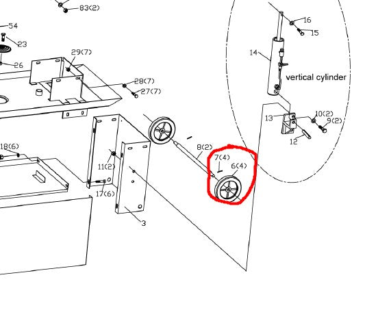 #6+#7 Foot wheel for BS-712N