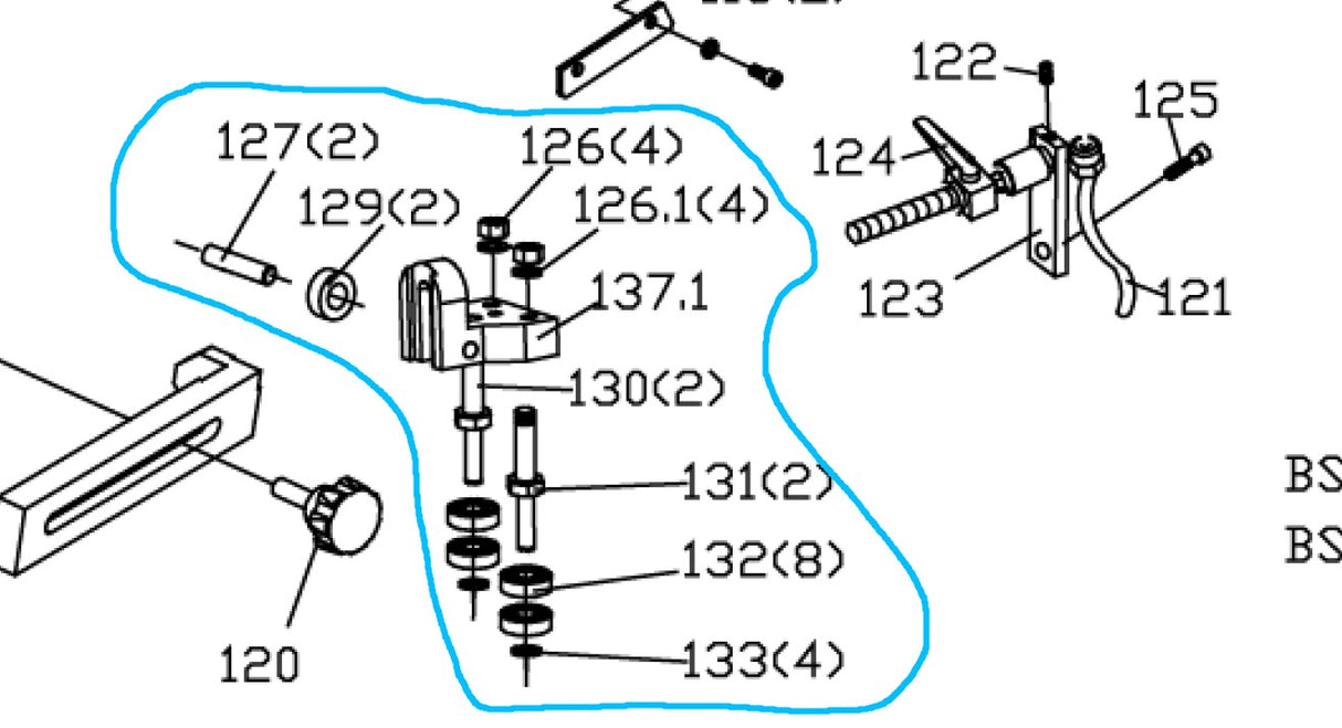 137.1# Rear adjustable seat for BS-712N/BS-712R