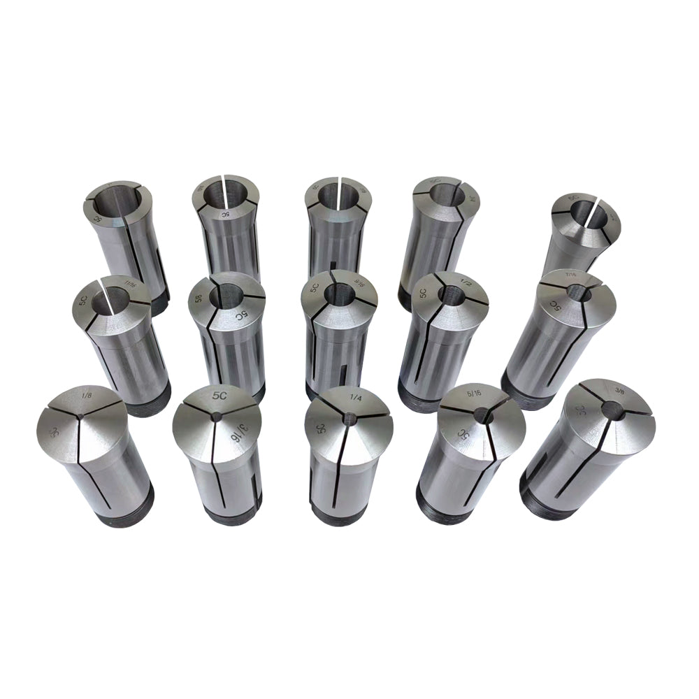 Bodee 5C-15PCS 1/8-1"x16ths Precision Round Collets, Hardened & Ground