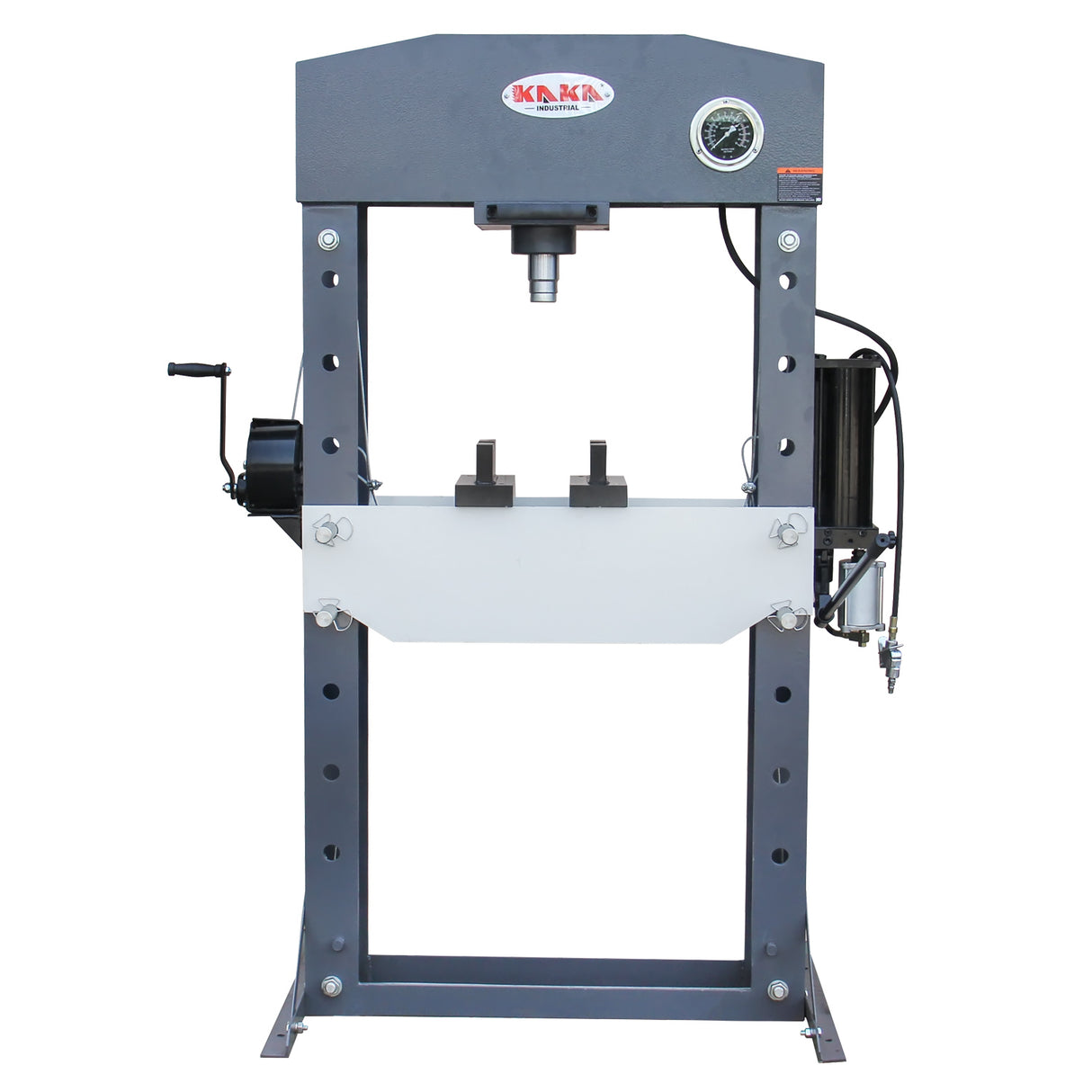 KAKA INDUSTRIAL HP-50P Air/Hand Operated H-Frame Press，Air/Hydraulic Shop Press，50 ton Frame Capacity, 7 in Stroke