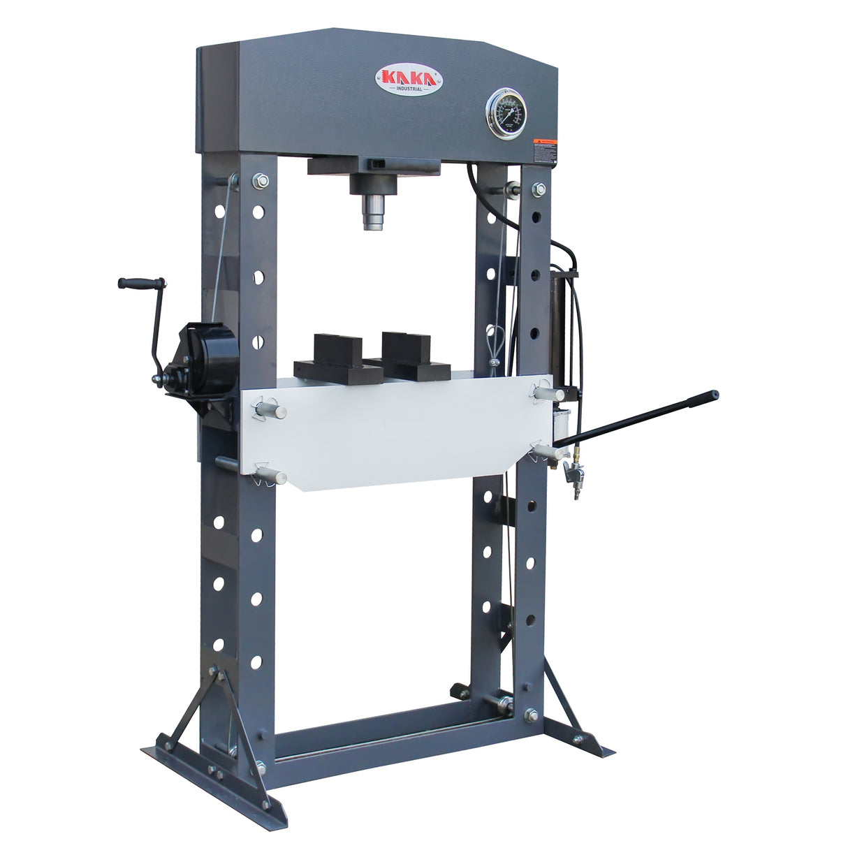 KAKA INDUSTRIAL HP-50P Air/Hand Operated H-Frame Press,Air/Hydraulic Shop Press,50 ton Frame Capacity, 7 in Stroke