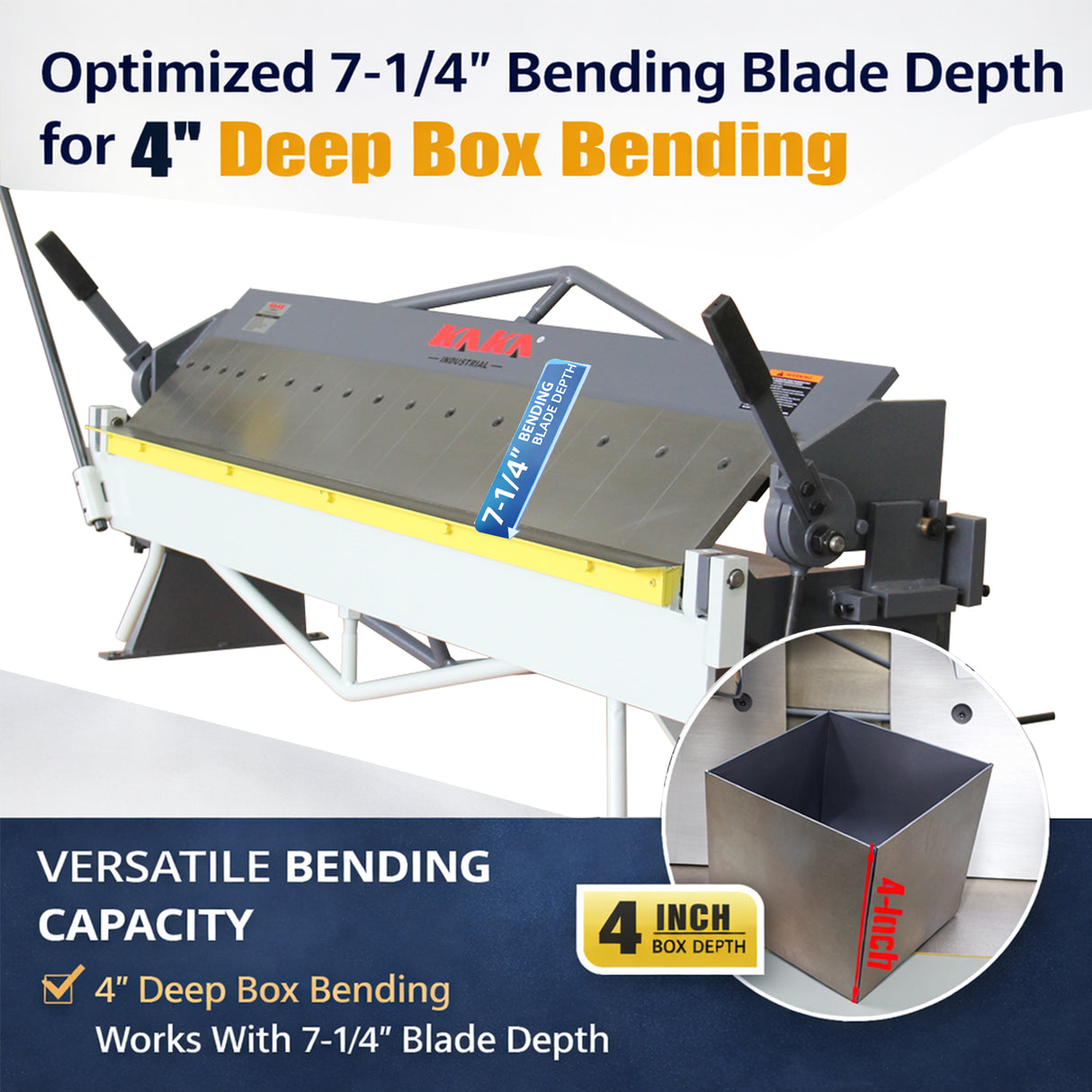 50-Inch Box and Pan Brake, 16-Gauge Capacity Metal Break, 4-Inch Box Depth Adjustment Press Brake, 5/8-Inch Beam Pan and Box Brake Machine BP-1650