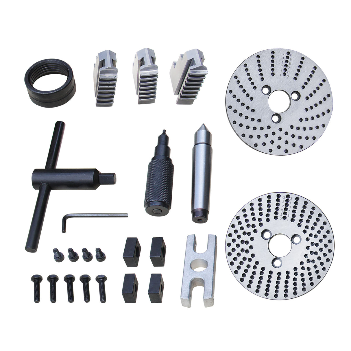 KAKA INDUSTRIAL Semi-Universal Dividing Head Sets BS-0/BS-1 Dividing Head Set 5"/6",with 5"/6" Chuck, Tailstock, Dividing Plates, 3-jaw Chuck Semi Universal Milling Set