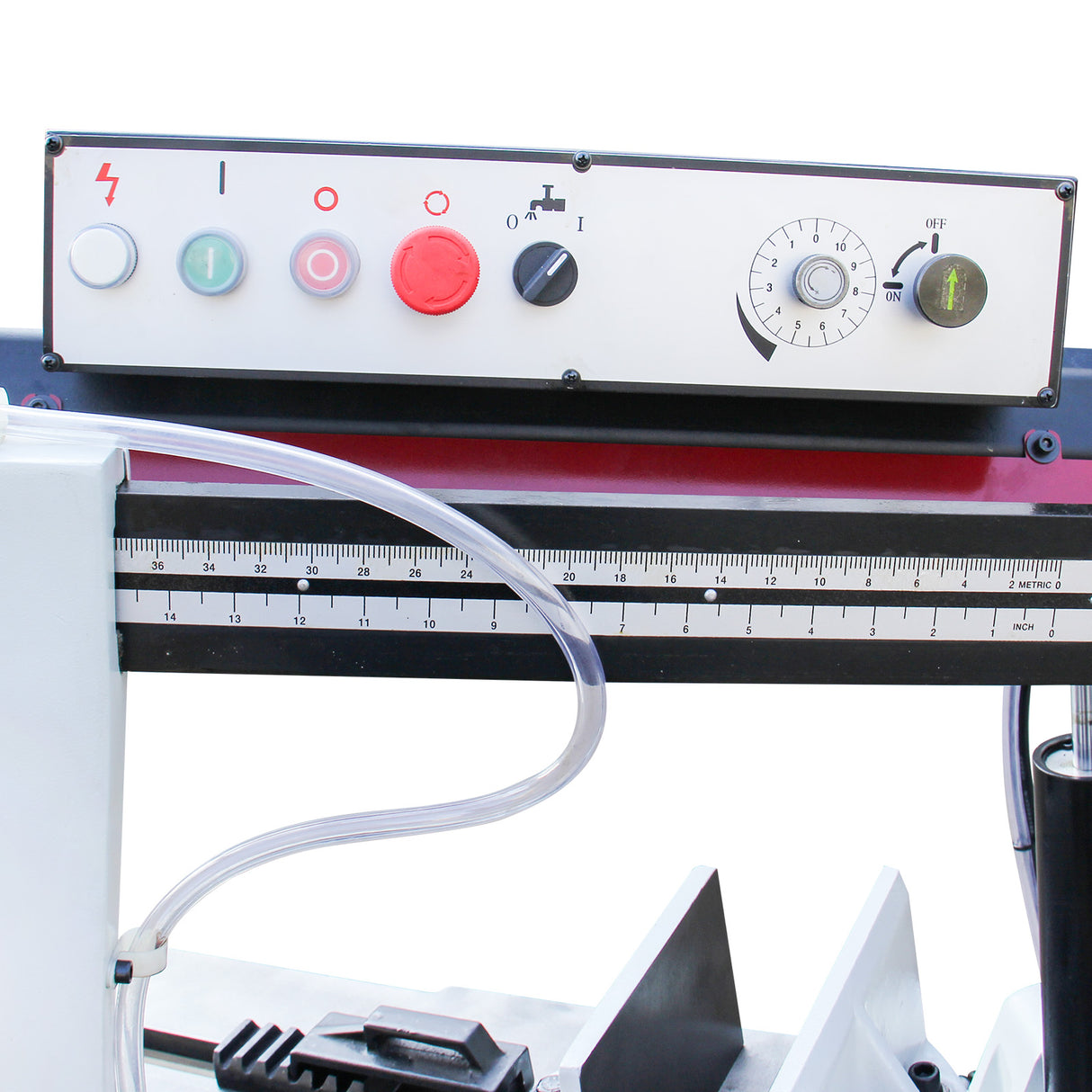 Metal Horizontal Band Saw,10 inch horizontal bandsaw, the bow can be swiveled between 45° and 90°Solid Design, Solid Design, Horizontal High Precision Vice Metal Band Saw220V-60Hz-1PH ,BS-1018R