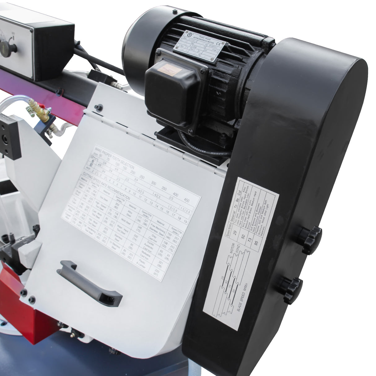 Metal Horizontal Band Saw,10 inch horizontal bandsaw, the bow can be swiveled between 45° and 90°Solid Design, Solid Design, Horizontal High Precision Vice Metal Band Saw220V-60Hz-1PH ,BS-1018R