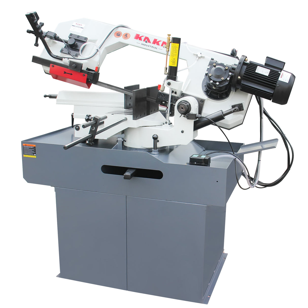KAKA INDUSTRIAL Dual Miter Metal Bandsaw - 12 inch x 6inch, 60° Right/45° Left Swivel, Dual-Speed Motor, Hydraulic Feed, 230V 3-Phase | Ideal for Structural Steel, Pipes, Fabrication BS-126G