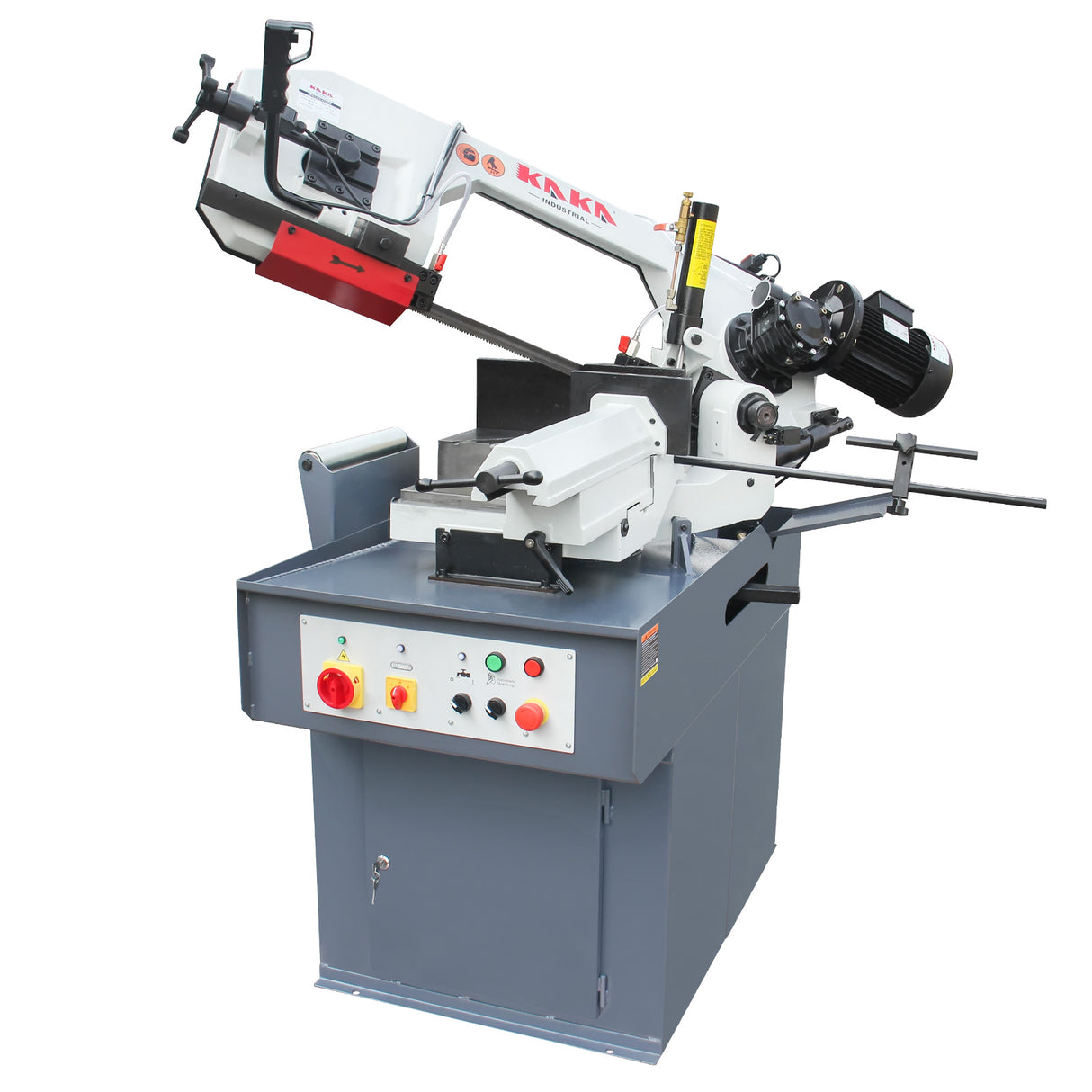 KAKA INDUSTRIAL Dual Miter Metal Bandsaw - 12 inch x 6inch, 60° Right/45° Left Swivel, Dual-Speed Motor, Hydraulic Feed, 230V 3-Phase | Ideal for Structural Steel, Pipes, Fabrication BS-126G