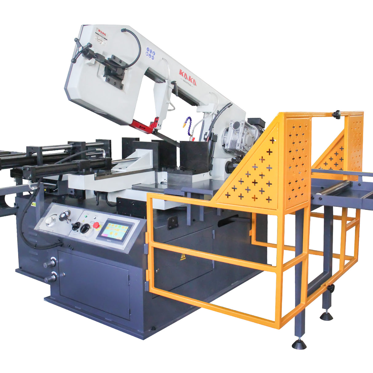 KAKA INDUSTRIAL BS-1810G 18"x9.8" PLC control Horizontal Band Saw, Hydraulic Shutle Vices and Swivel on both sides 220V 3phase