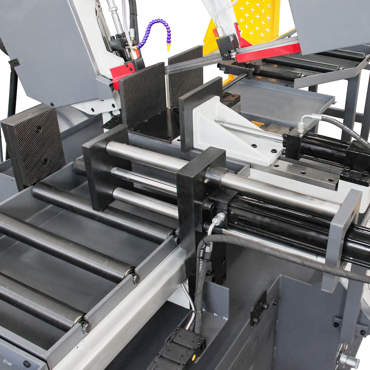 KAKA INDUSTRIAL BS-1810G 18"x9.8" PLC control Horizontal Band Saw, Hydraulic Shutle Vices and Swivel on both sides 220V 3phase