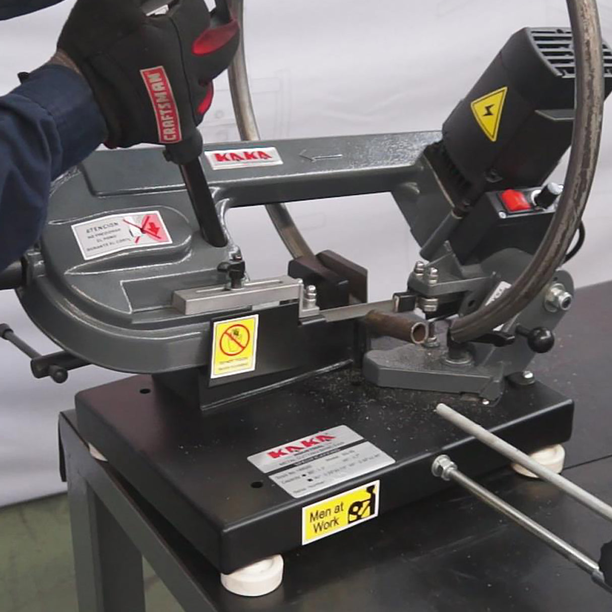 KAKA INDUSTRIAL BS-85 Metal BandSaw 3.3x4.1 inches Benchtop Metal Cutting Band Saw110V-60HZ-1PH