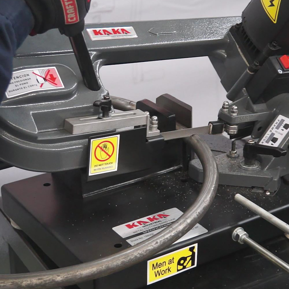 KAKA INDUSTRIAL BS-85 Metal BandSaw 3.3x4.1 inches Benchtop Metal Cutting Band Saw110V-60HZ-1PH