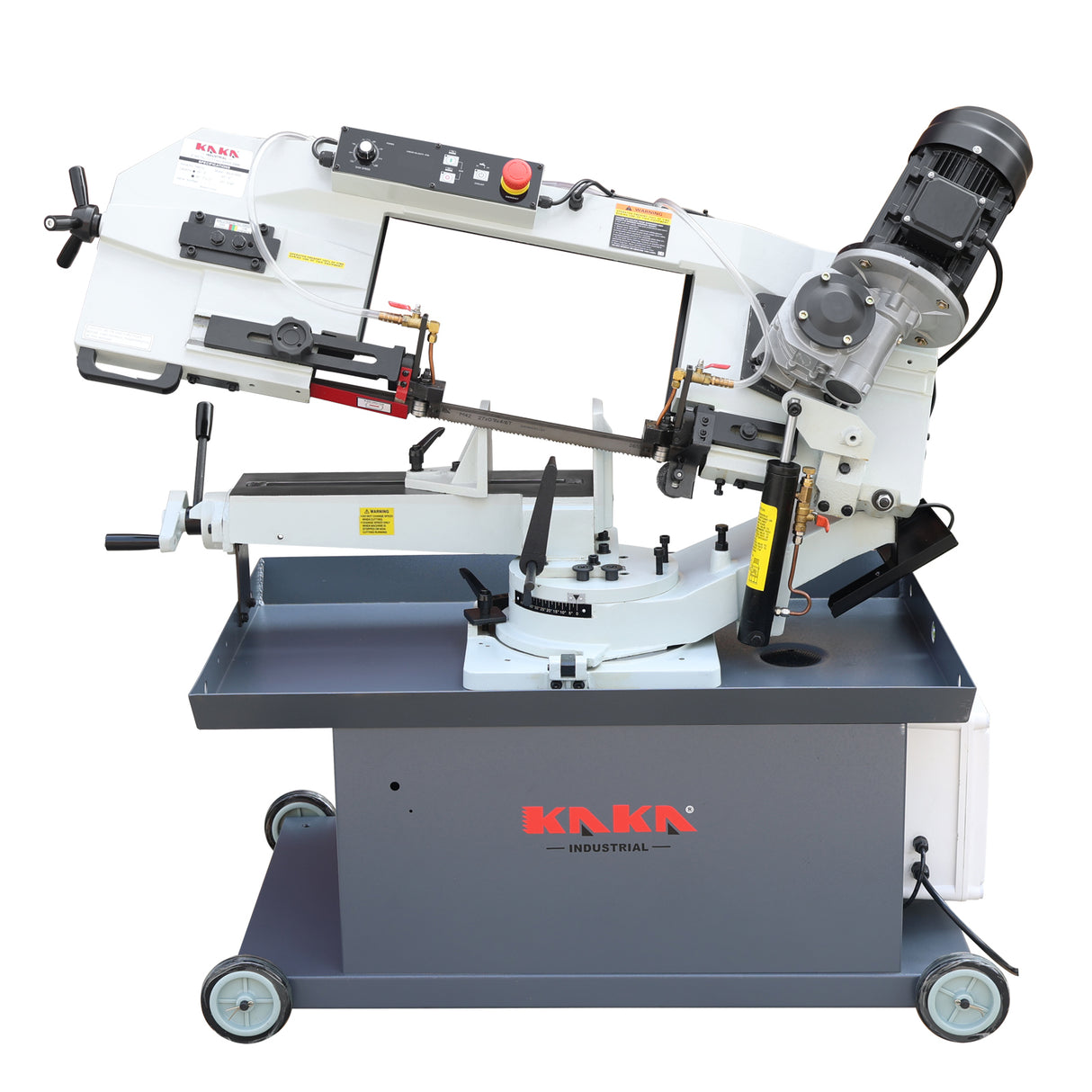 KAKA INDUSTRIAL 9" x 12" Horizontal Metal Cutting Band Saw, Gear Drive Bandsaw with Stepless Speed Regulation Heavy-Duty 2 HP (1.5kW) Motor, 110V 1PH and 45-Degree Swivel Head BS-912GR