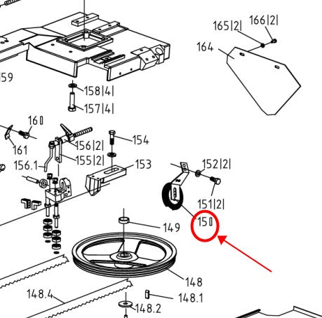 part# 150 brush for KAKA Industrial BS-912B 9" Metal Cutting Band Saw