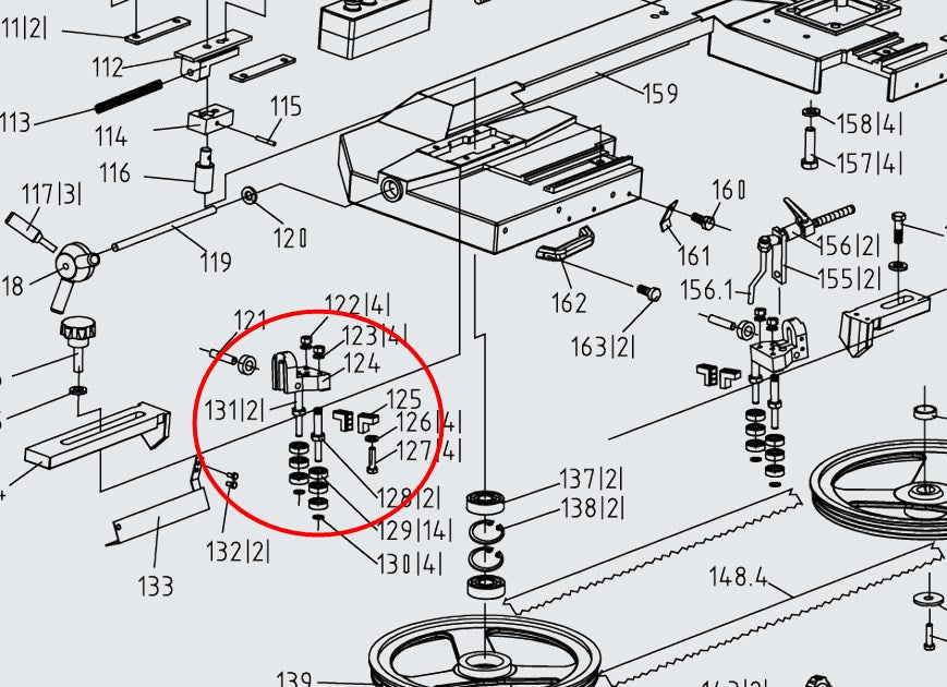bearing roller guide set for bandsaw BS-912GR