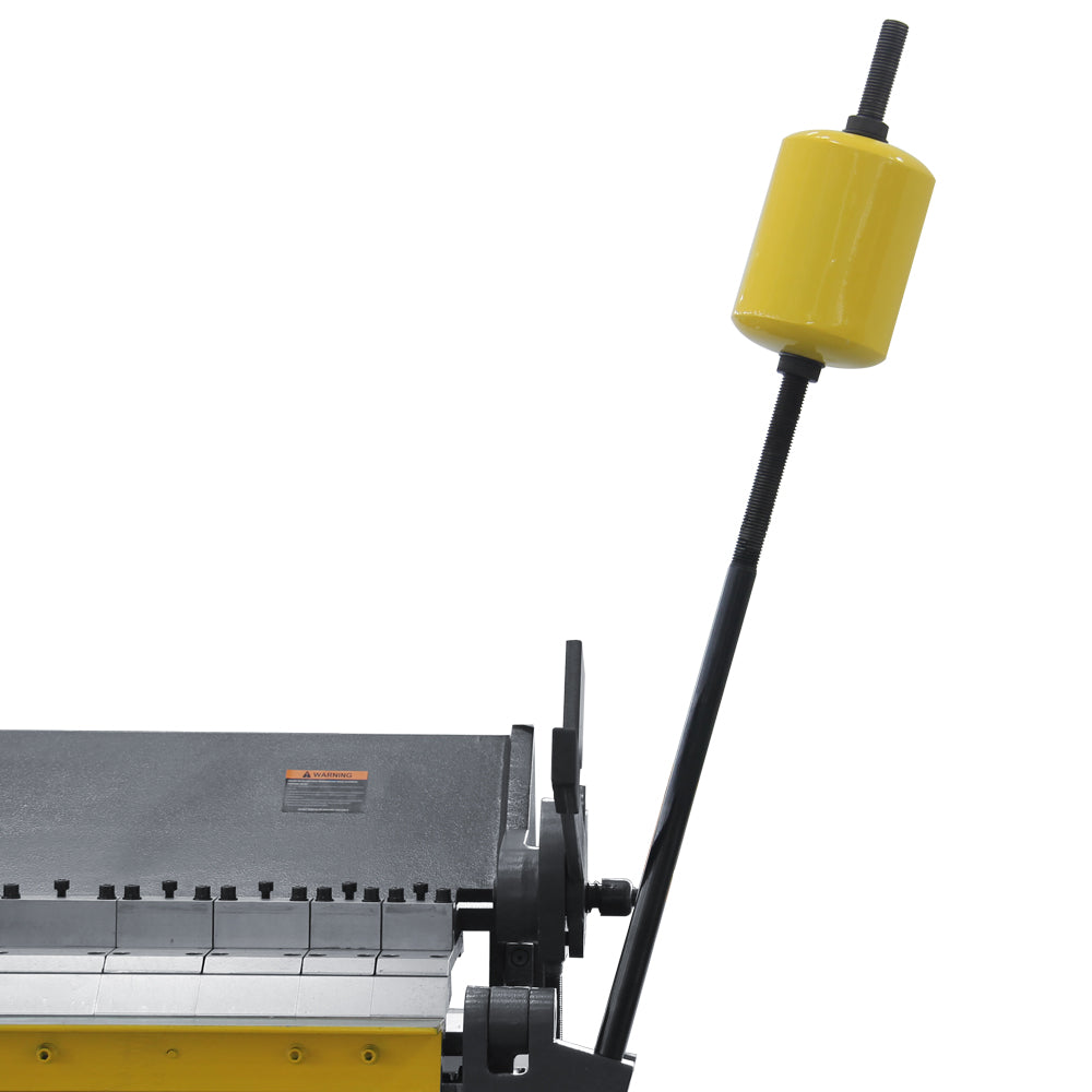 yellow balanced counterweight close-up, reducing fatigue during large sheet metal bending W-10012A