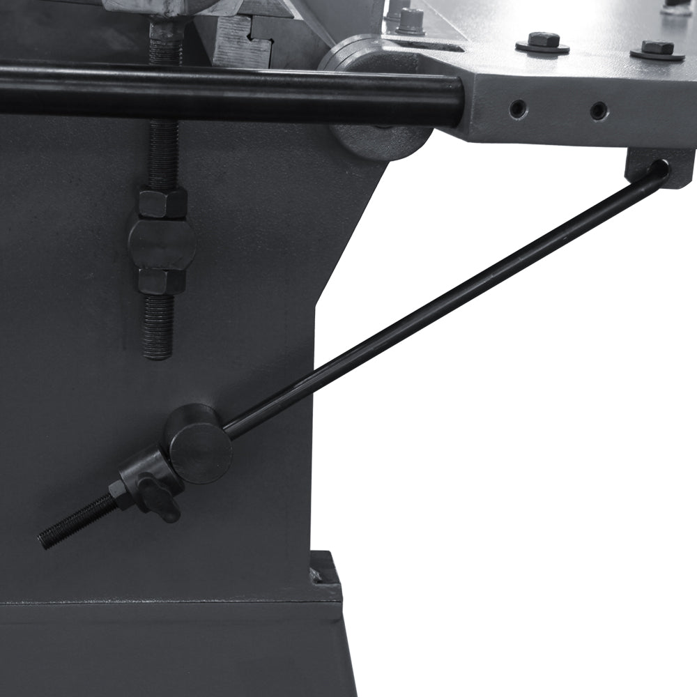 box and pan brake linkage mechanism close-up, engineered for consistent heavy-duty bending set-ups W-10012A