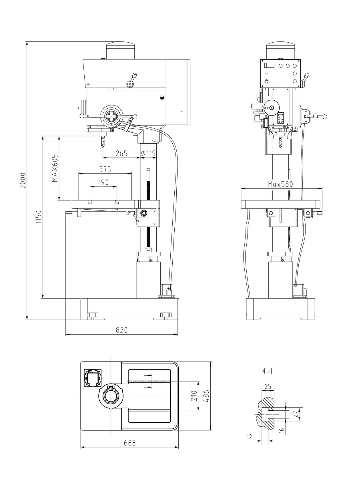 Drilling and Tapping Machine DP-40 220V-60HZ-1PH