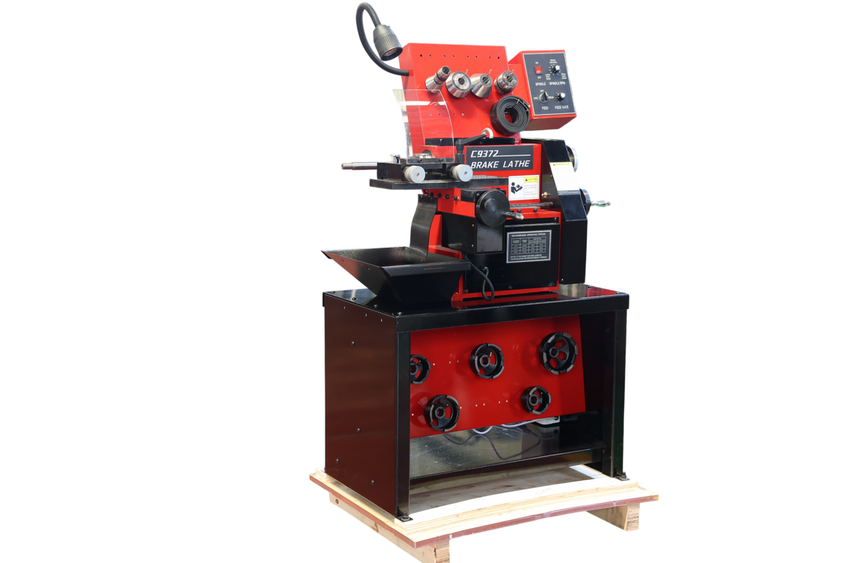 KAKA INDUSTRIAL C9372 Brake Rotor and Drum Lathe, DC Drive, 20 in Max Rotors 7.1-20 in, 70-320 rpm, DC drive, stepless feed, 0.8 HP, auto repair shops, garages, fleet