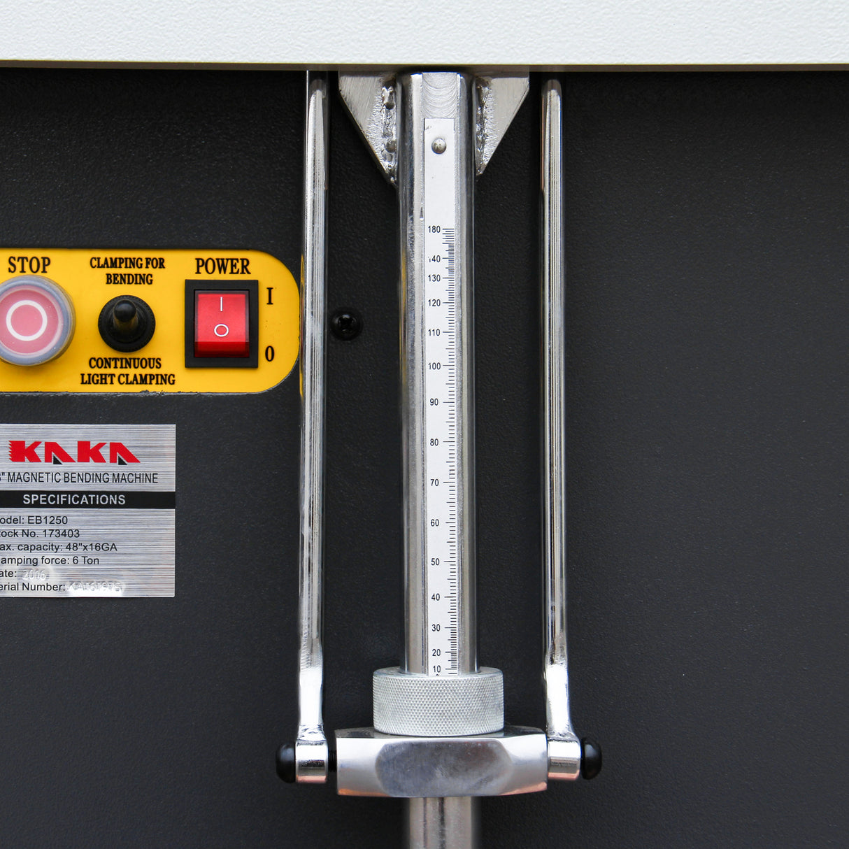 Sheet Metal Brake, 48-Inch Magnetic Box and Pan Brake, 6-Ton 16-Gauge Capacity Electro Metal Break, 220V Single Phase with Foot Pedal Control Siding Brake, Includes Clamp Bars EB-4816B