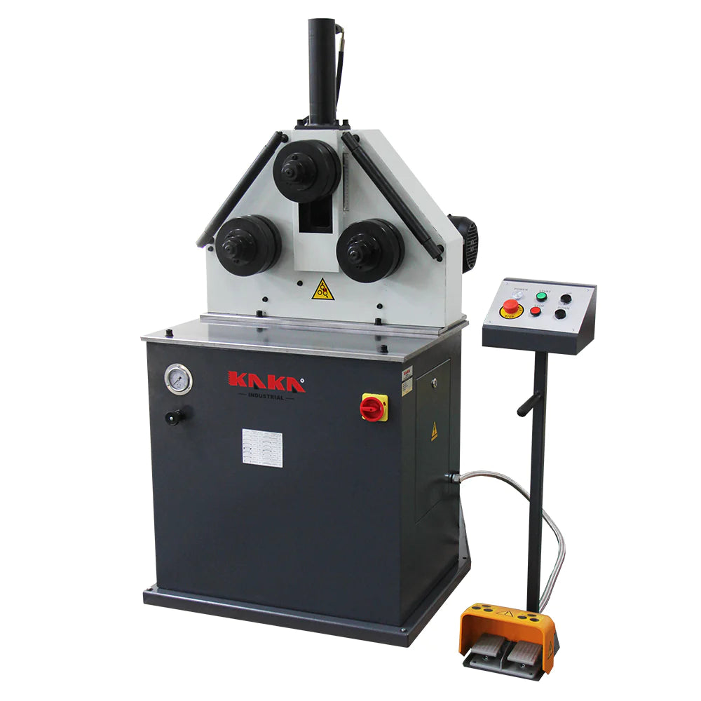 KAKA Industrial Roll Bending Machine,Heavy Duty Hydraulic Bender for Steel Pipe, Tube & Bar, 2HP Motor, 220V 3-Phase, Bends 2 inch Flat Bar, 1.2inch Round Bar and 2 inch Square Tube HRBM-40HV