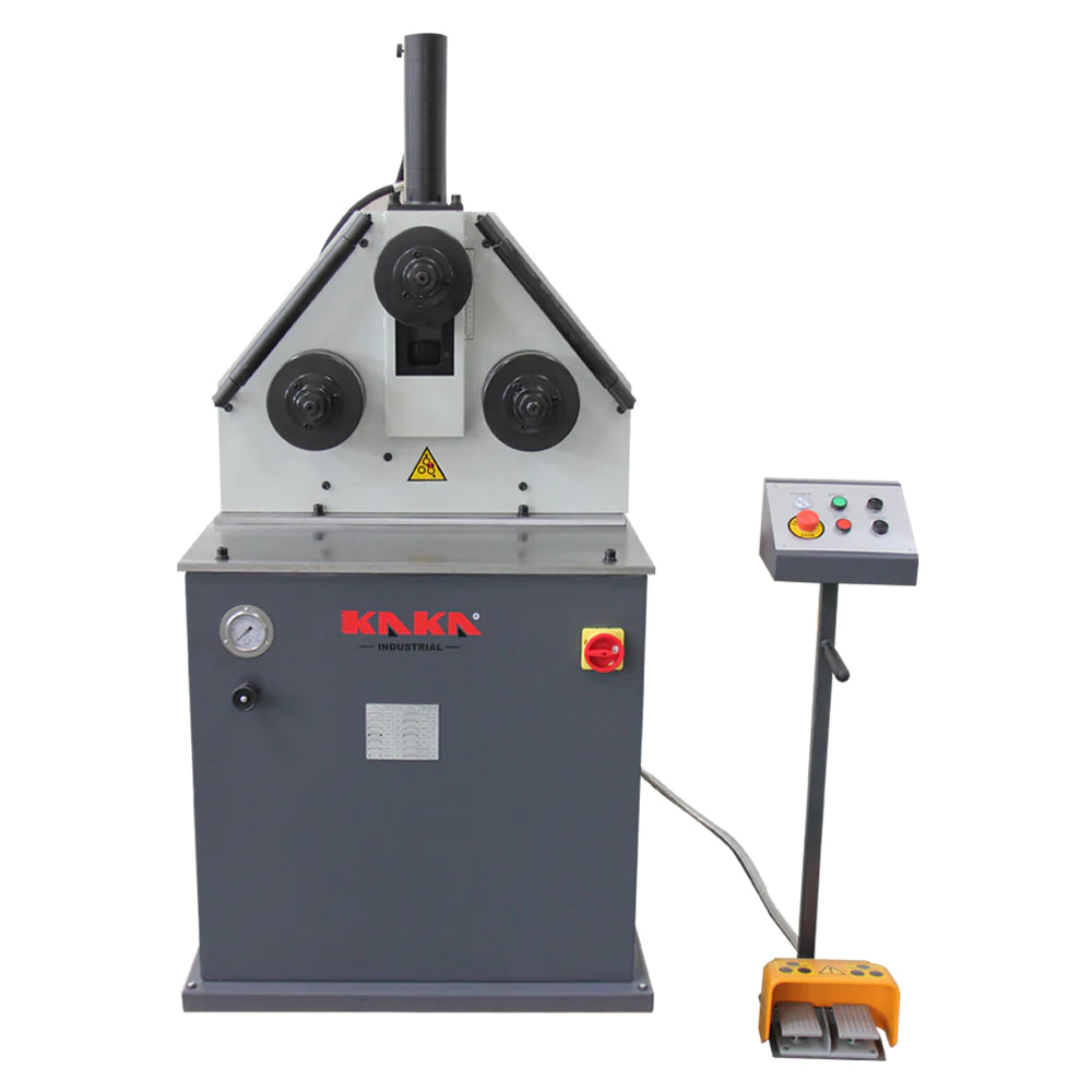 KAKA Industrial Roll Bending Machine,Heavy Duty Hydraulic Bender for Steel Pipe, Tube & Bar, 2HP Motor, 220V 3-Phase, Bends 2 inch Flat Bar, 1.2inch Round Bar and 2 inch Square Tube HRBM-40HV