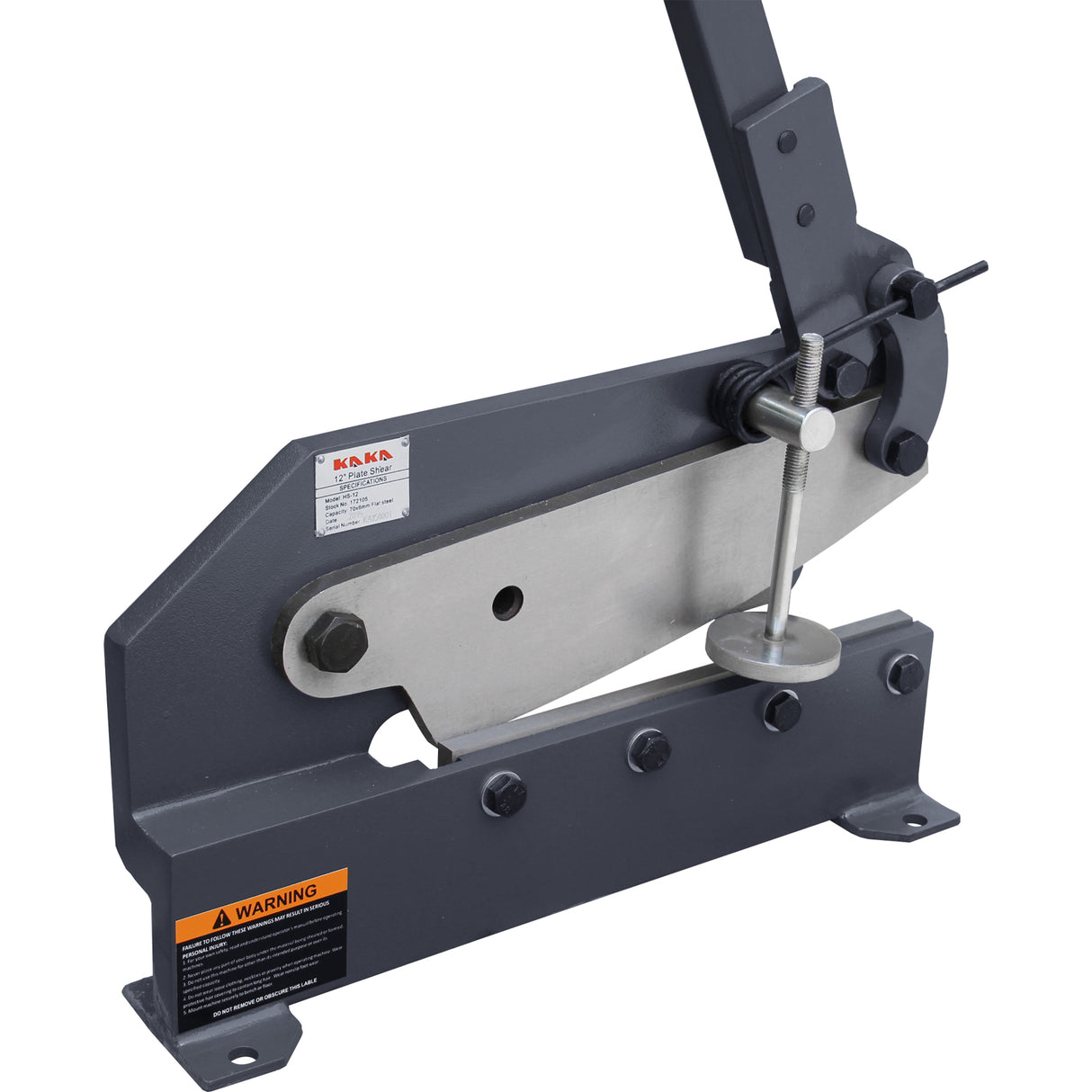 KAKA Industrial HS-12 12-Inch Sheet Metal Plate Shear, Solid Steel Frame, Mounting Type Metal Shear, For Cutting Sheets and Bars, High Precision Manual Hand Plate Shear