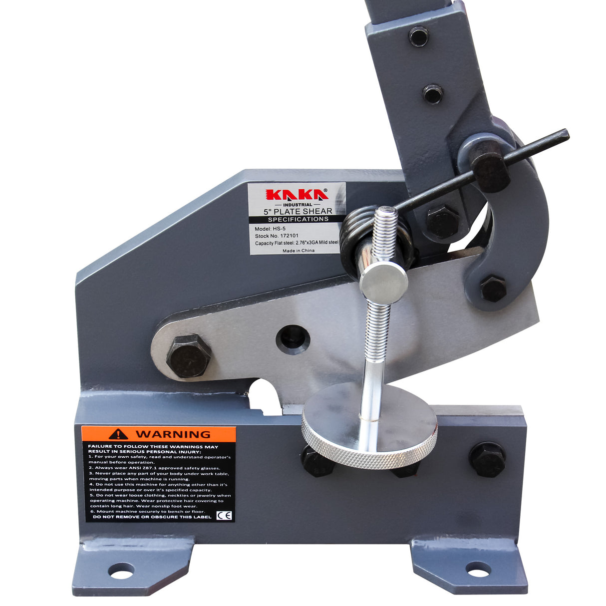 Hand Plate Shear 5 inch Sheet Metal Plate Shear, Solid Steel Frame, Mounting Type Metal Shear, For Cutting Sheets and Bars,HS-5