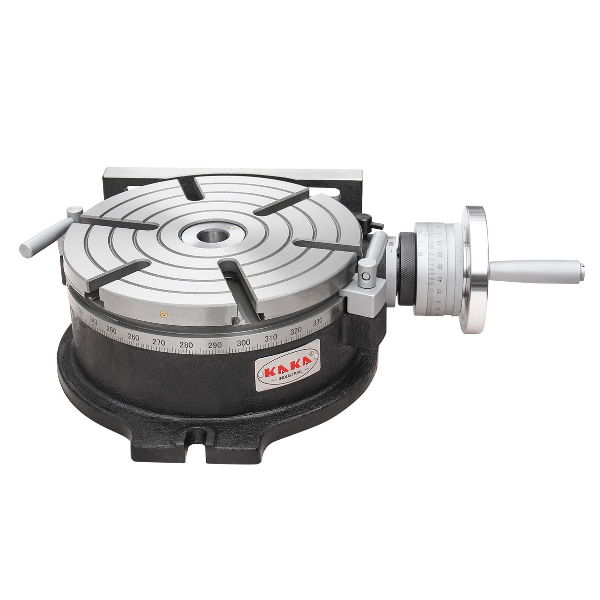Kaka Industrial HV-10, 10" Horizontal Vertical Rotary Table TSL Vertical & Horizontal MT3 Center Sleeve Rotary Table 6 slot Precision Milling Table 360 Degrees Precision Rotary Table