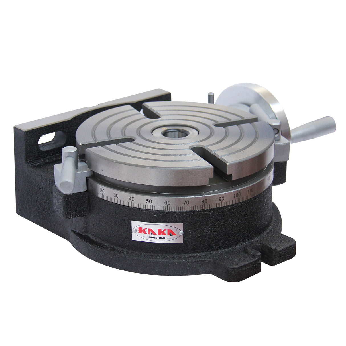 Kaka Industrial HV-8, 8" Horizontal Vertical Rotary Table Rotary table TSL Vertical & Horizontal MT3 Center Sleeve Rotary Table 4 slot Precision Milling Table 360 Degrees Precision Rotary Table