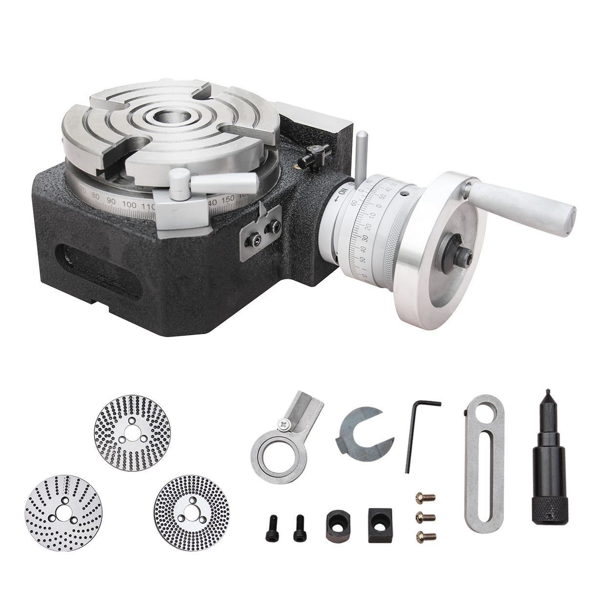 Kang Industrial HVP-41, Rotary Table with Dividing Plate DP-1, 4 Inch Rotary Table Milling Machine Horizontal Vertical Indexing Plate