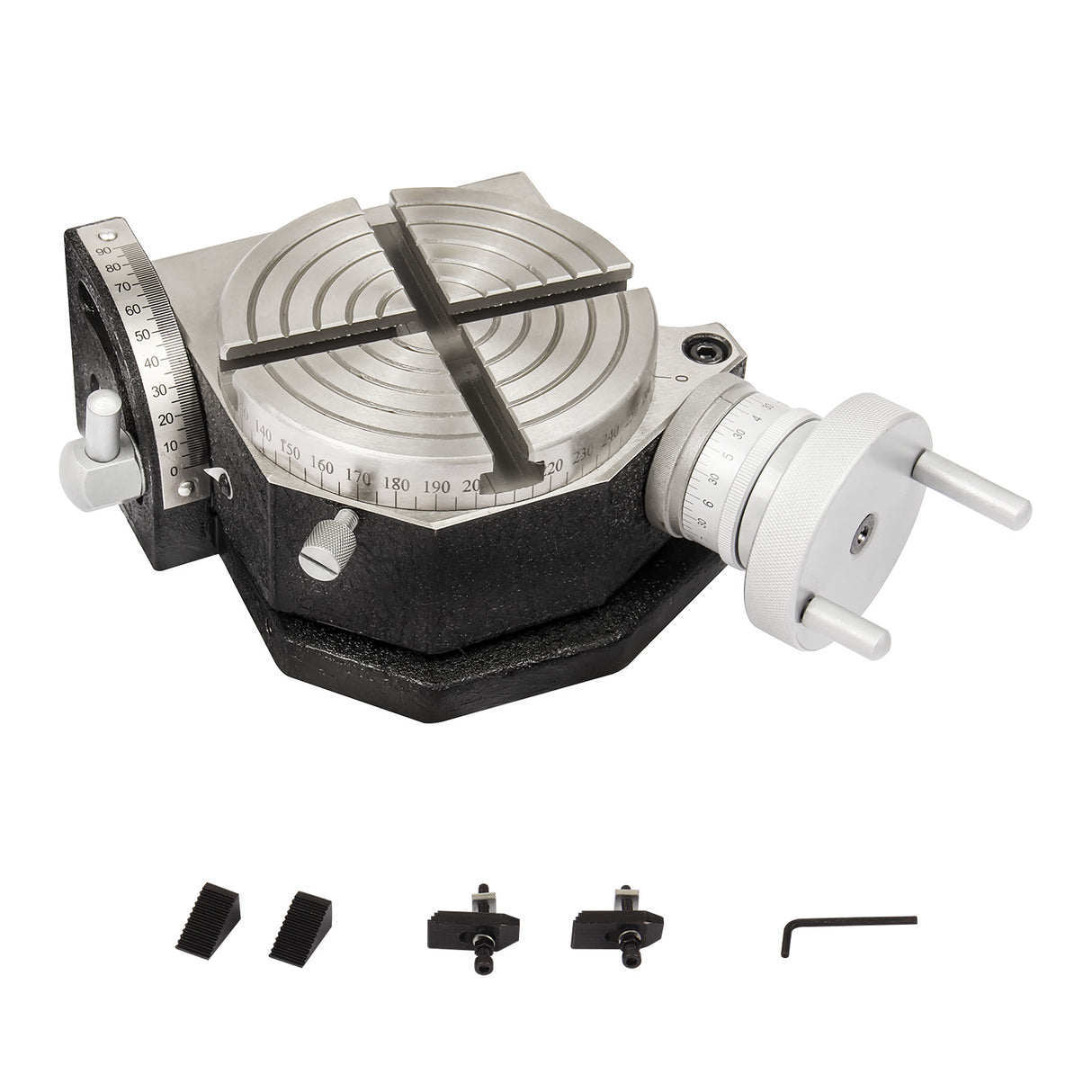 Kaka Industrial MTSK-4 Mini Series Rotary Table,4" Rotary Table with set of clamps