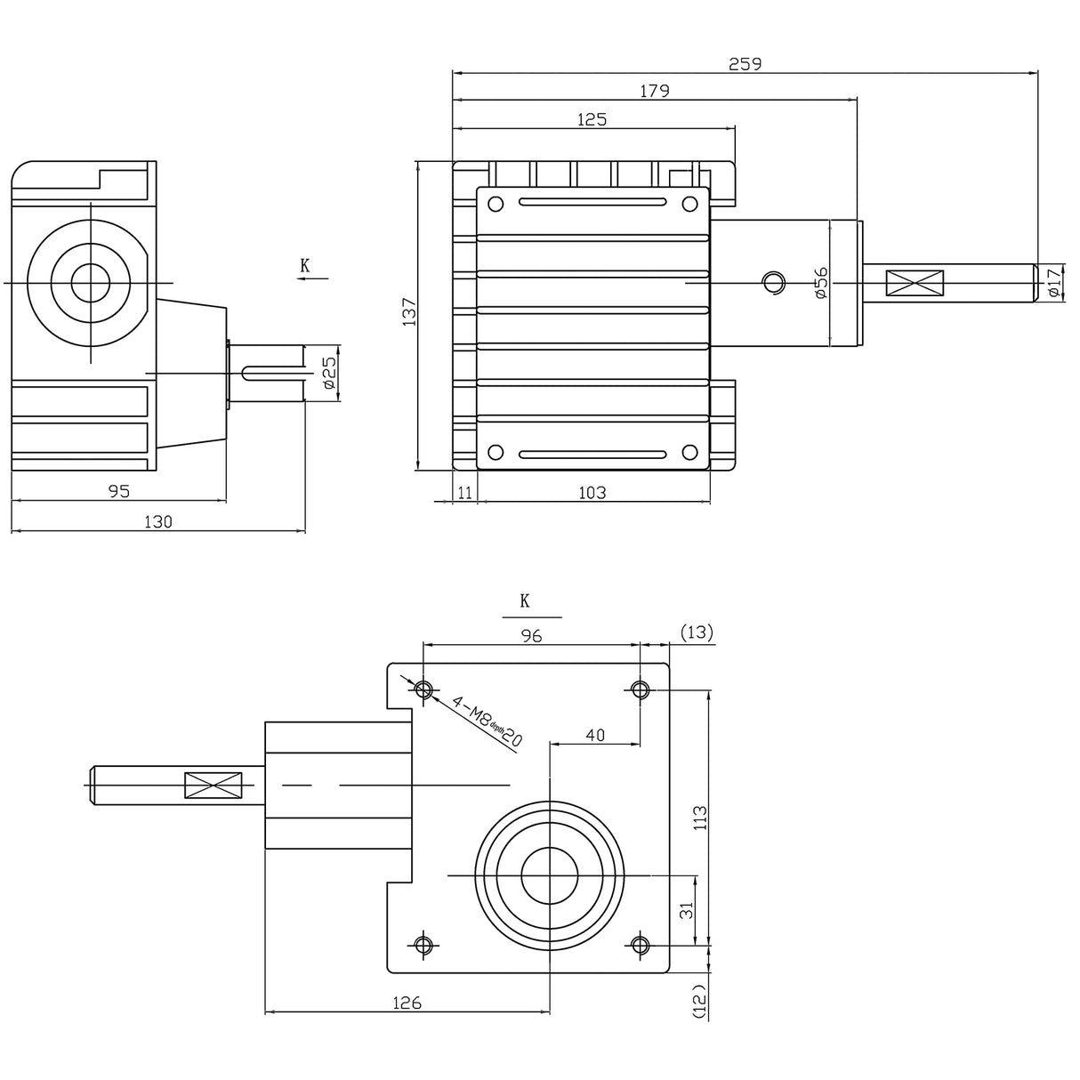 #152 Metal Cutting Band Saw Motor Gear Box for BS-712N/BS-712R