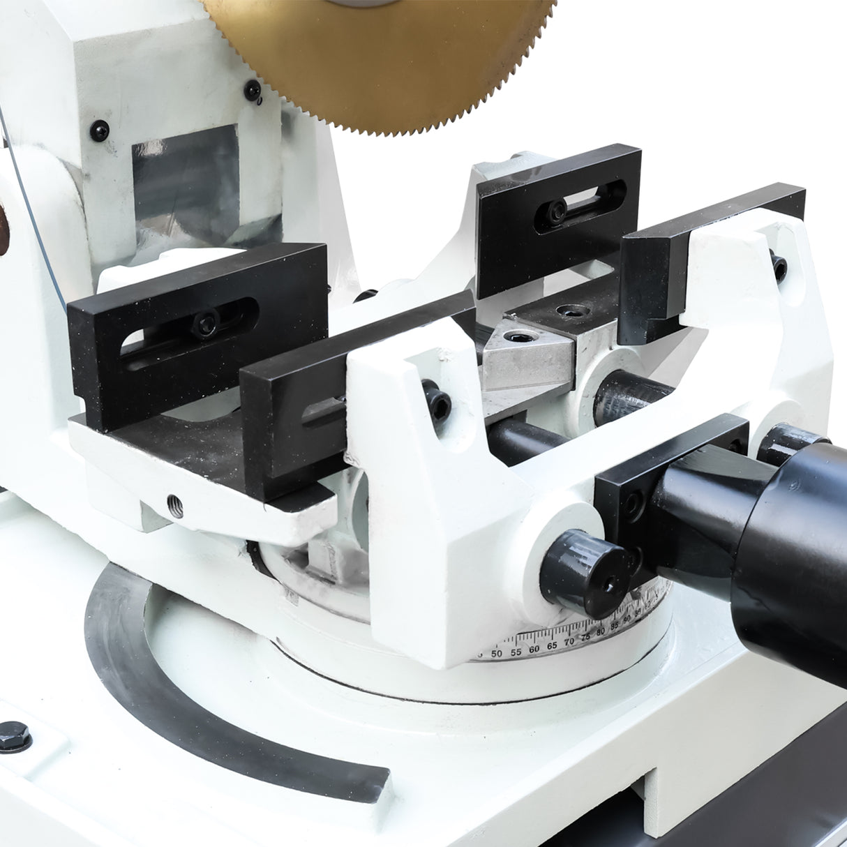 KAKA INDUSTRIAL Hydraulic Circular Cold Saw, 12.4 inch Semi-Automatic Metal Cutting Saw with Foot Pedal Control PDS-12H for Steel and Aluminum, Double Vise and Coolant System