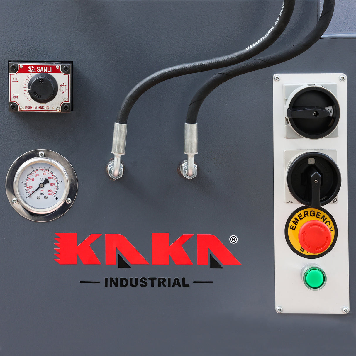 KAKA INDUSTRIAL Hydraulic Circular Cold Saw, 12.4 inch Semi-Automatic Metal Cutting Saw with Foot Pedal Control PDS-12H for Steel and Aluminum, Double Vise and Coolant System