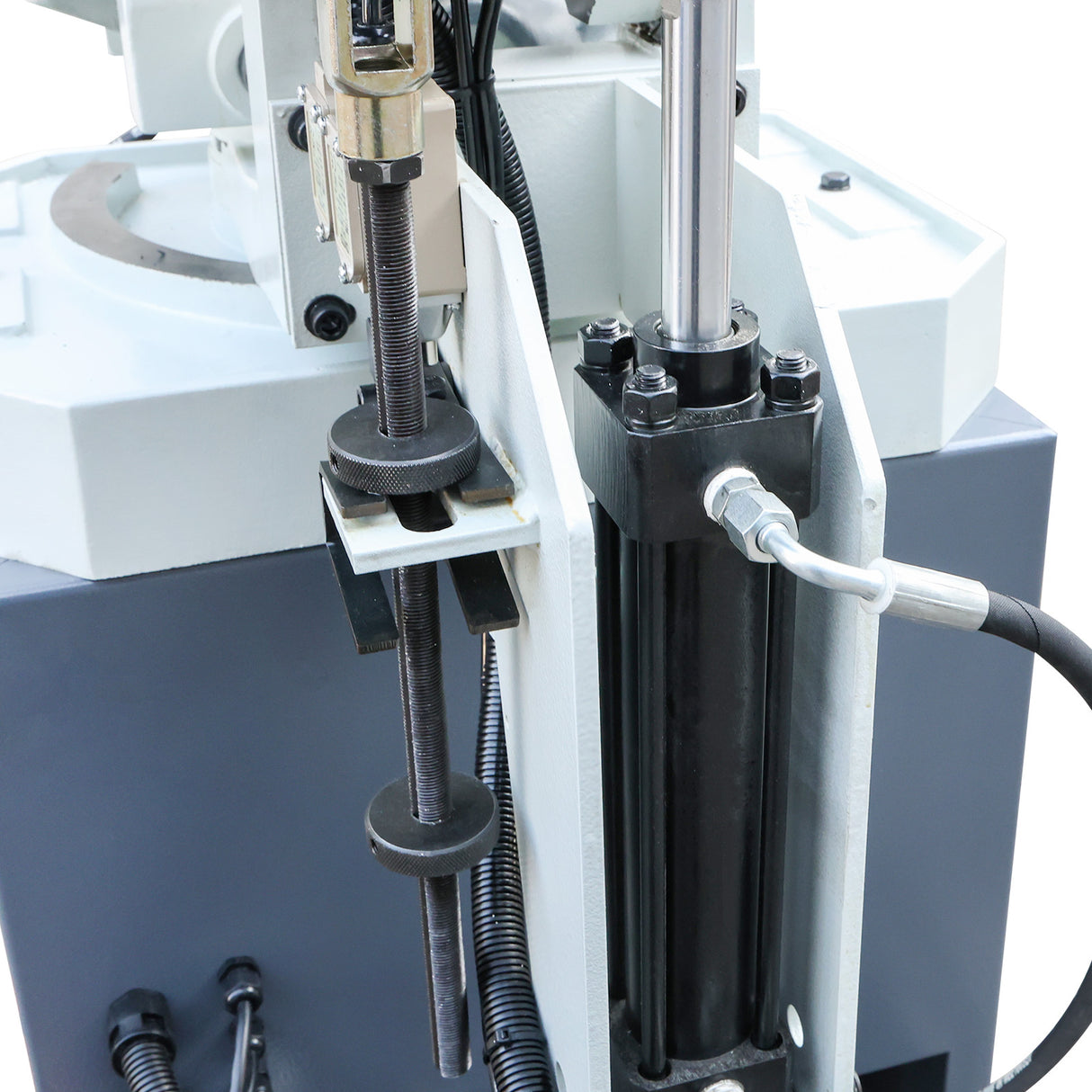 KAKA INDUSTRIAL Hydraulic Circular Cold Saw, 12.4 inch Semi-Automatic Metal Cutting Saw with Foot Pedal Control PDS-12H for Steel and Aluminum, Double Vise and Coolant System