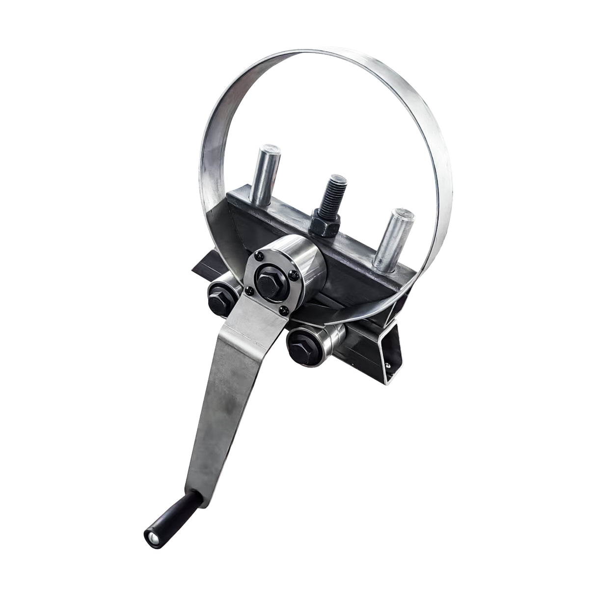 Manual Ring Roll Bender, Portable Plate Steel Rolling Machine, 5/32" x 1-3/8" (4x35mm) Mild Steel Capacity, Min. Roll Diameter 7.5" (190mm), Ideal for Industrial, Decorative & DIY Metalworking Projects PR-2