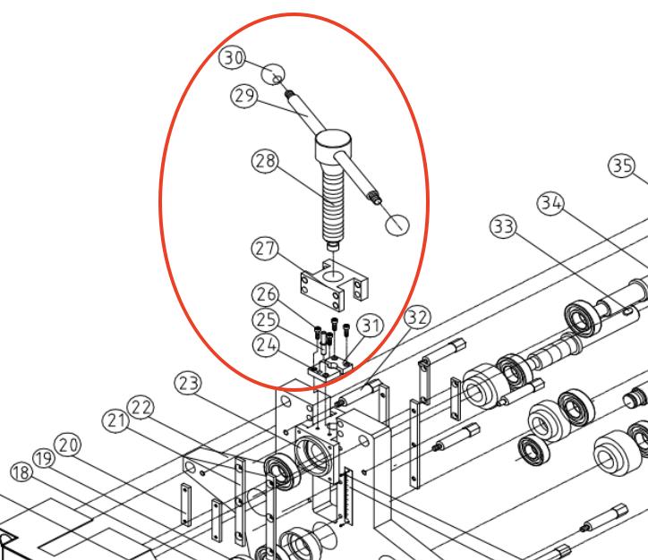 Part# 28 Press handle assemble set for RBM-30HV