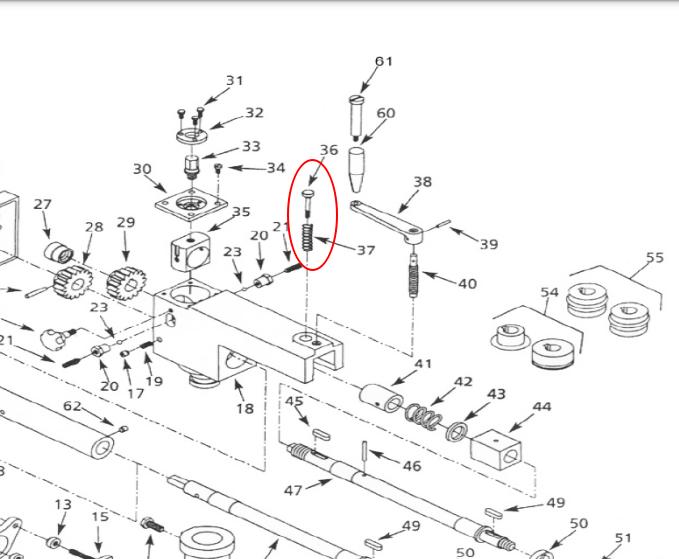 Part #36+#37 Screw & Sring for RM-08
