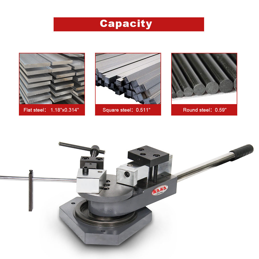 Heavy-Duty Universal Bender, High Capacity Flat Bar, Square Bar and Round Bar Metal Bender, Combination of Scroll, Radius and Angle Bending, Metal Scroll Bender Metal Bender SBG-40