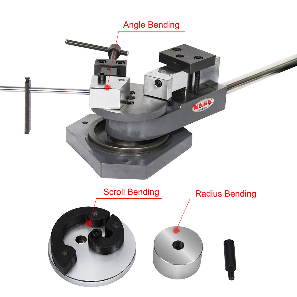 Heavy-Duty Universal Bender, High Capacity Flat Bar, Square Bar and Round Bar Metal Bender, Combination of Scroll, Radius and Angle Bending, Metal Scroll Bender Metal Bender SBG-40