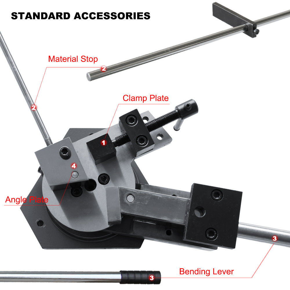 Heavy-Duty Universal Bender, High Capacity Flat Bar, Square Bar and Round Bar Metal Bender, Combination of Scroll, Radius and Angle Bending, Metal Scroll Bender Metal Bender SBG-40