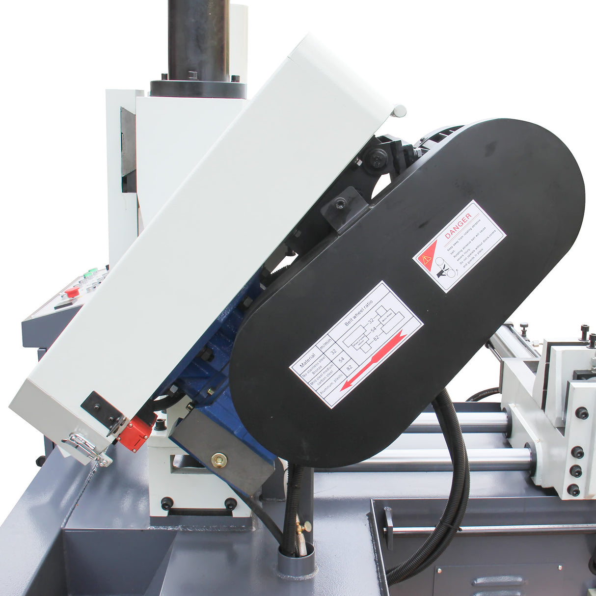 Metal Horizontal Band Saw,Double Column Band Saw, Hydraulic downfeed control, Max cutting capacity 11 inch with 220V 3PH motor TBK-11B