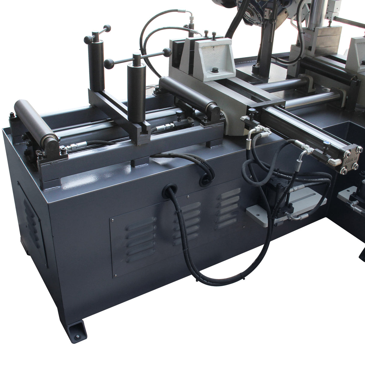 Metal Horizontal Band Saw,Double Column Band Saw, Hydraulic downfeed control, Max cutting capacity 11 inch with 220V 3PH motor TBK-11B