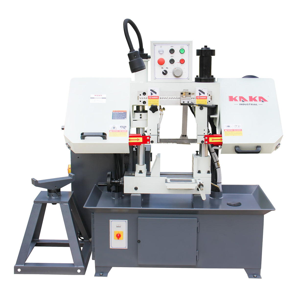 Metal Horizontal Band Saw, Double column horizontal band saw,7.87”x7.87” cutting capacity ,vertical lifting ,Metal Bandsaw with working light, high & low blade speed, Runs on 230v-60HZ-3PH TGK-08