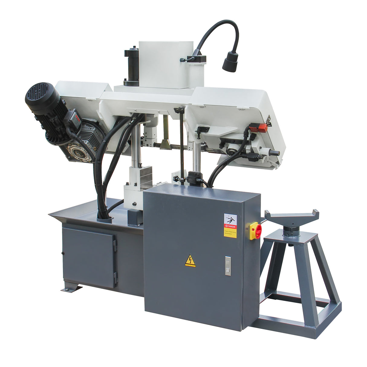 Metal Horizontal Band Saw, Double column horizontal band saw,7.87”x7.87” cutting capacity ,vertical lifting ,Metal Bandsaw with working light, high & low blade speed, Runs on 230v-60HZ-3PH TGK-08