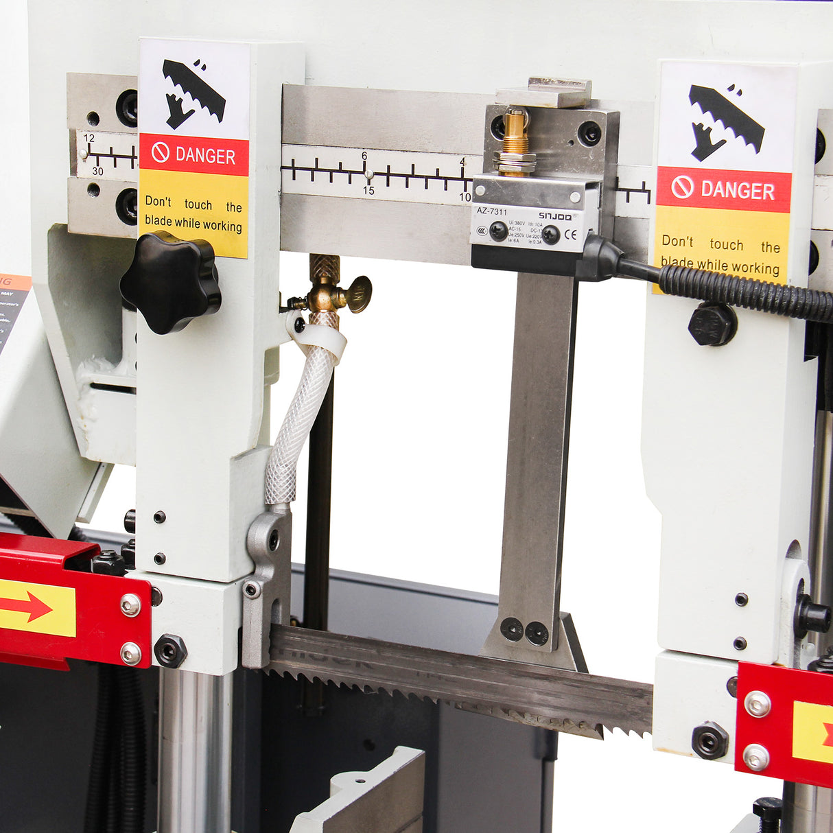 Metal Horizontal Band Saw, Double column horizontal band saw,7.87”x7.87” cutting capacity ,vertical lifting ,Metal Bandsaw with working light, high & low blade speed, Runs on 230v-60HZ-3PH TGK-08