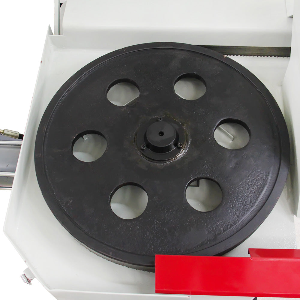 Kaka Industrial TGK-14 Double column horizontal band saw, Max cutting capacity 13.8 inch,vertical lifting, high stability. Cutting speed adopts hydraulic control, 230V-60HZ-3PH