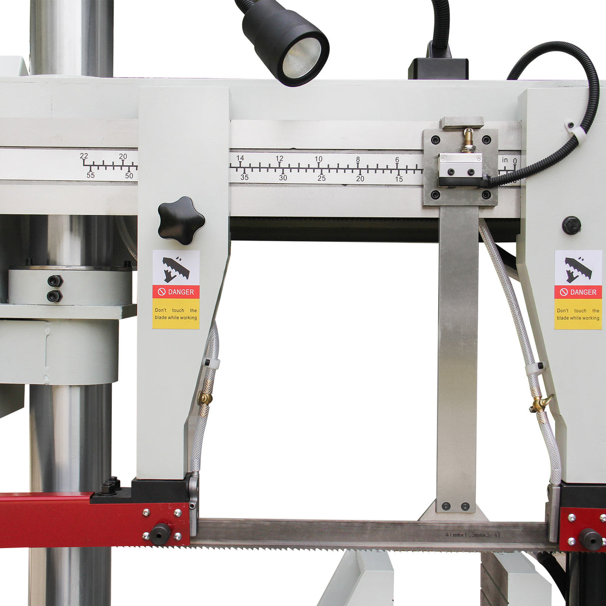 Kaka Industrial TGK-16 Double column horizontal band saw, Max cutting capacity 15.7 inch, vertical lifting, high stability. Cutting speed adopts hydraulic control, 230V 60HZ 3PH