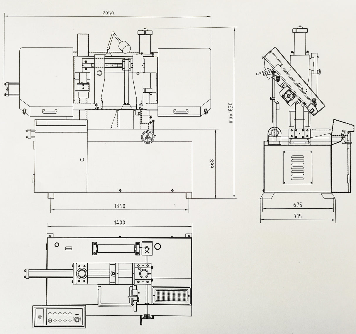 Kaka Industrial TGK-14 Double column horizontal band saw, Max cutting capacity 13.8 inch,vertical lifting, high stability. Cutting speed adopts hydraulic control, 230V-60HZ-3PH
